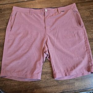 7Diamonds Performance Mens Hybrid Golf Shorts Mauve Pink Stretch Size‎ 38